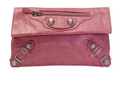 City Foldover Clutch, Leather, Pink, DB, 502752, 3* (10)